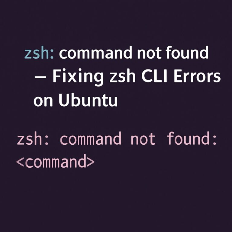 Zsh: Command Not Found – Fixing zsh CLI Errors on Ubuntu